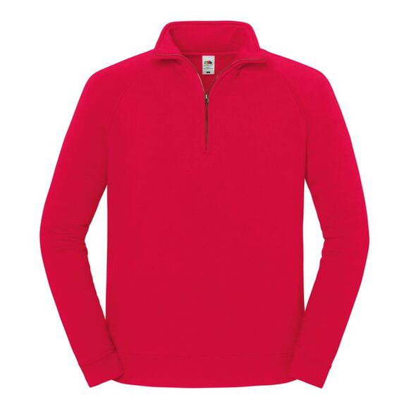 Fruit of the Loom Mens IconicQuarter Zip Sweatshirt / Red